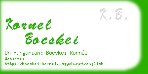kornel bocskei business card
