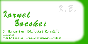 kornel bocskei business card